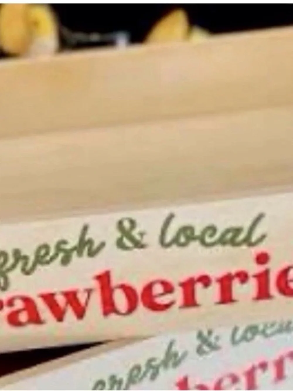 Target Bullseye Fresh & Local Strawberries Wooden Decorative Tray Kitchen Decor